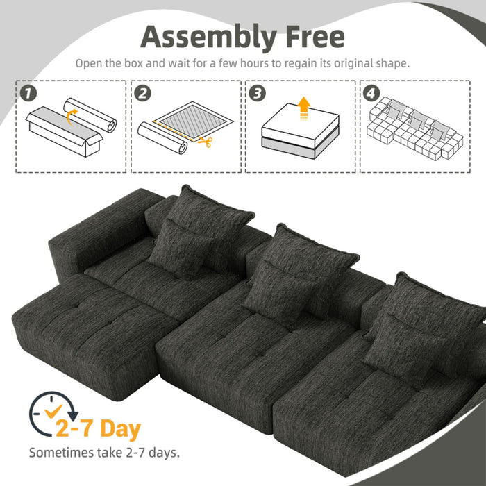 Modern Oversized Diy Combination, Modular Sectional Sofa With Pillows