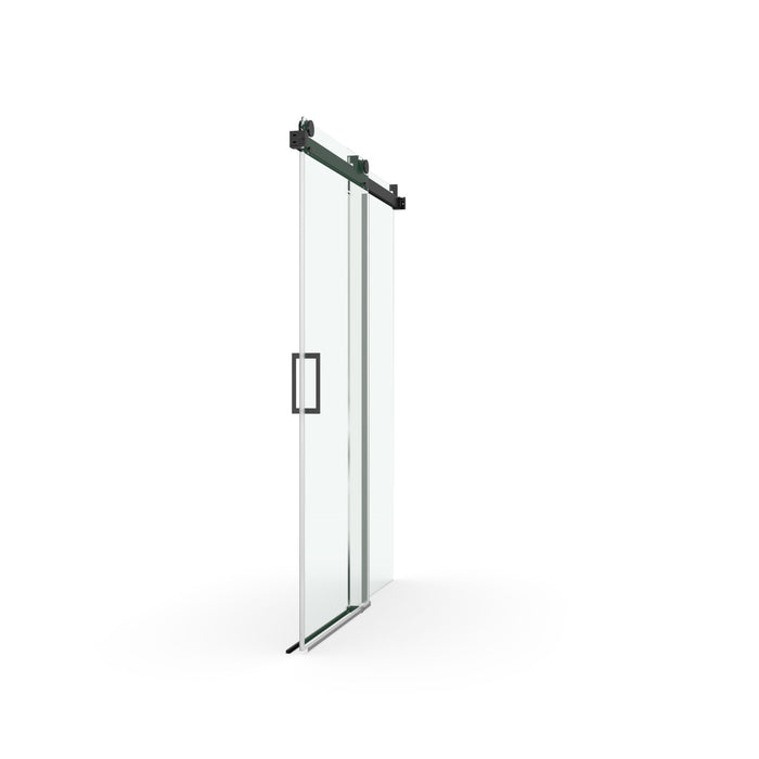 Frameless Soft-Closing Shower Door, 1/4" (6 Mm) Tempered Glass Single Sliding With Explosion Proof Coating