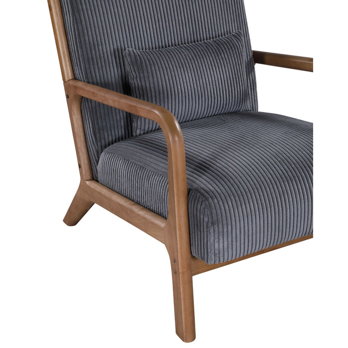 Upholstered Armchair With Back Support Pillow