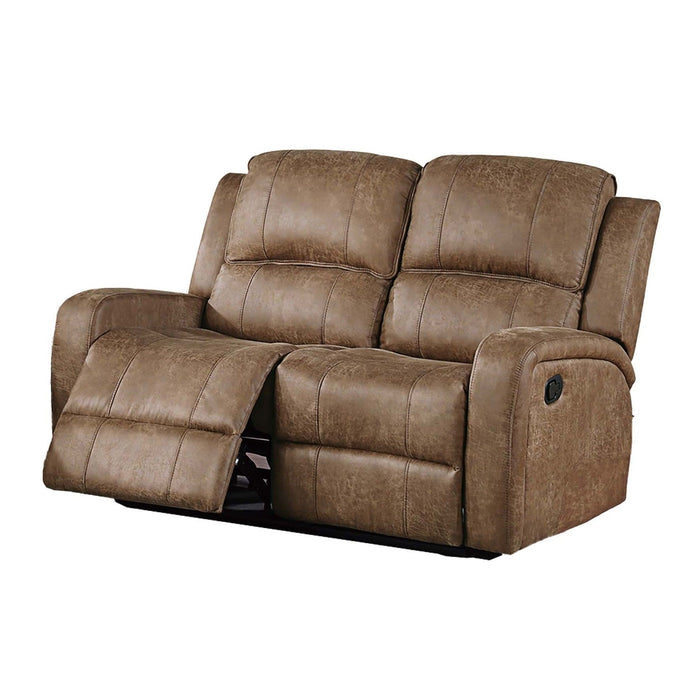 Manual Reclining Loveseat With Horizontal And Vertical Tufting