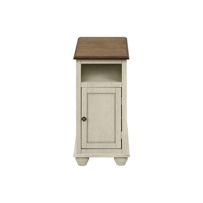 Accent End Table, Storage, Traditional - White