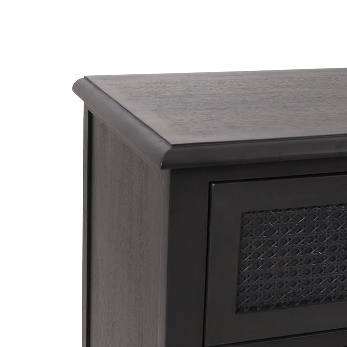 Newell - Cane 3 Drawer Dresser - Dark Gray