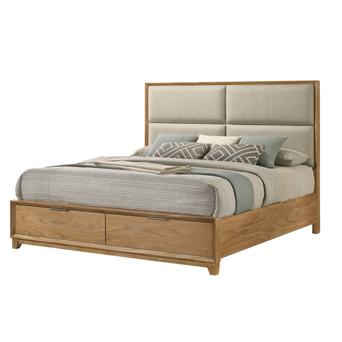 Contemporary Storage Platform Bed With Ultra Plush Headboard