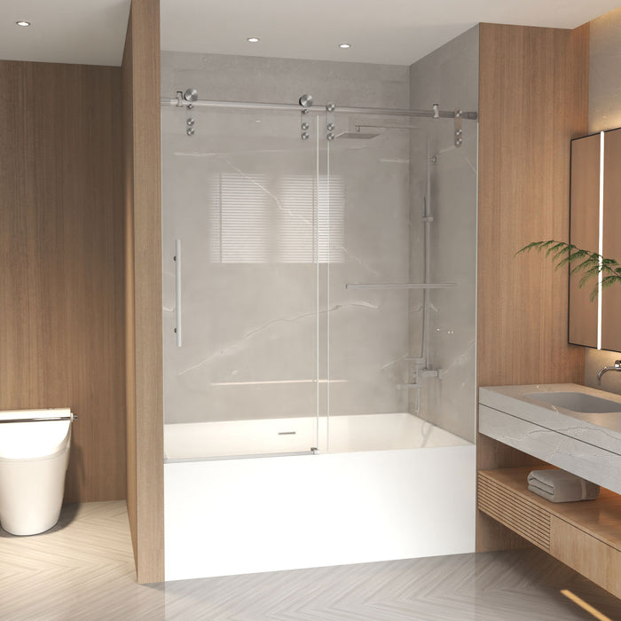 Frameless Sliding Bathtub Door With Frame