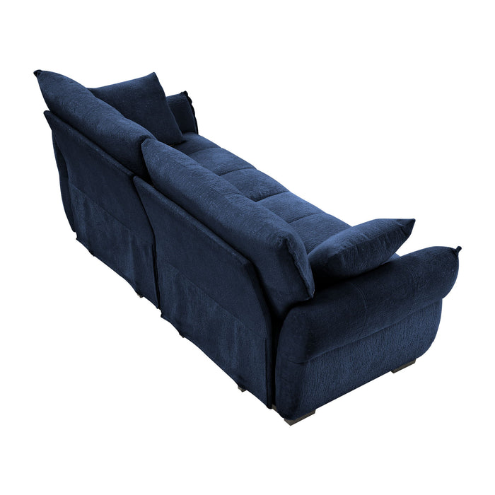 Modern Sofa & Pillows, Textured Cover, High Rebound Cushions