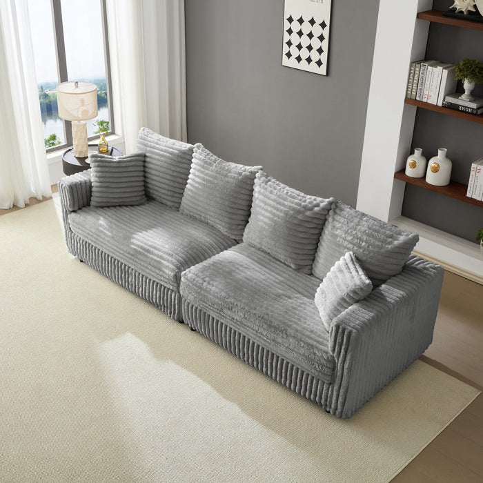 Modern Comfy Upholstered 4 Seat Sofa Cloud Couch,Deep Seat With Soft Pillows