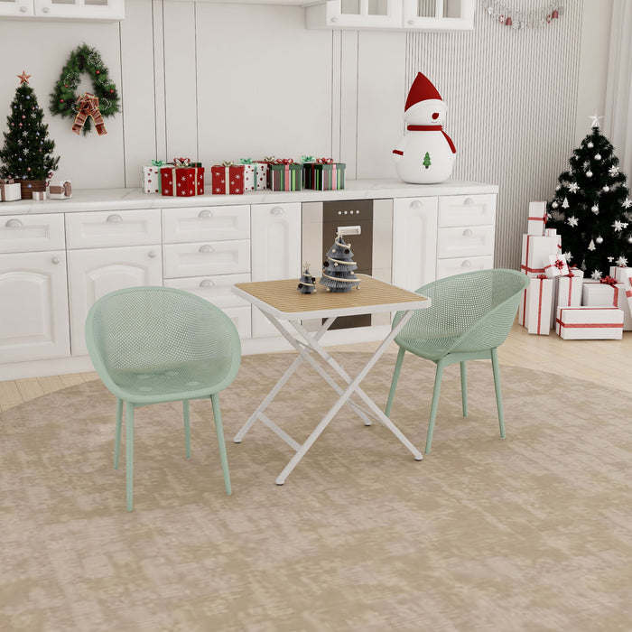 2 Pack Lounge Chair Set & Folding Square Table