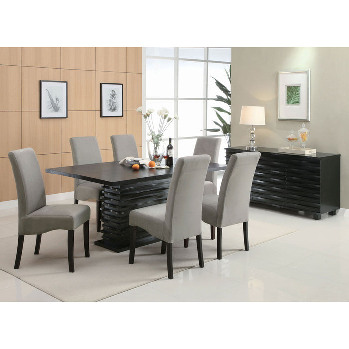 Monette - Rectangle Dining Table With Layered Pedestal Base - Black