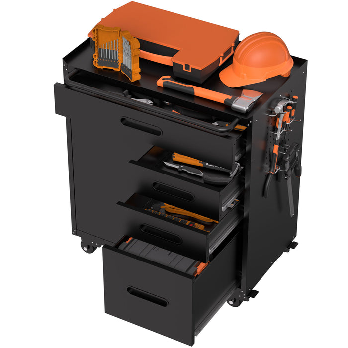 Rolling Tool Cabinet Heavy Duty Garage Storage With Lockable Doors & Drawers