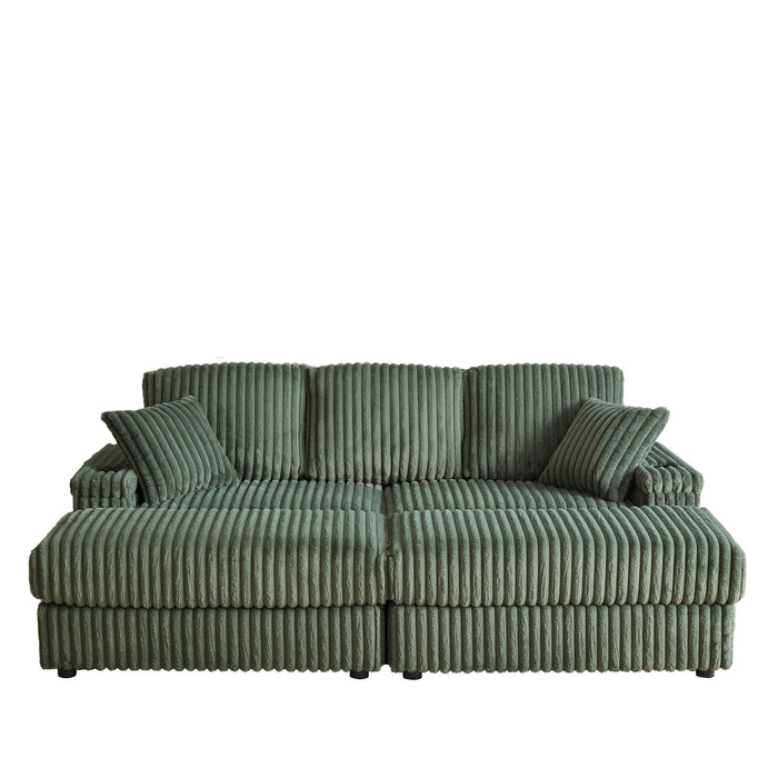 3 Seater Sofa With 2 Ottomans For Living Room