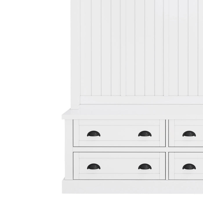 Hall Tree With 4 Drawers, Coat Rack With 6 Hooks