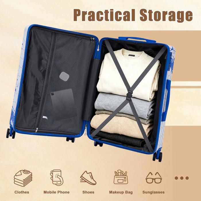 Luggage With Combination Lock, Lightweight Carry-On Suitcase