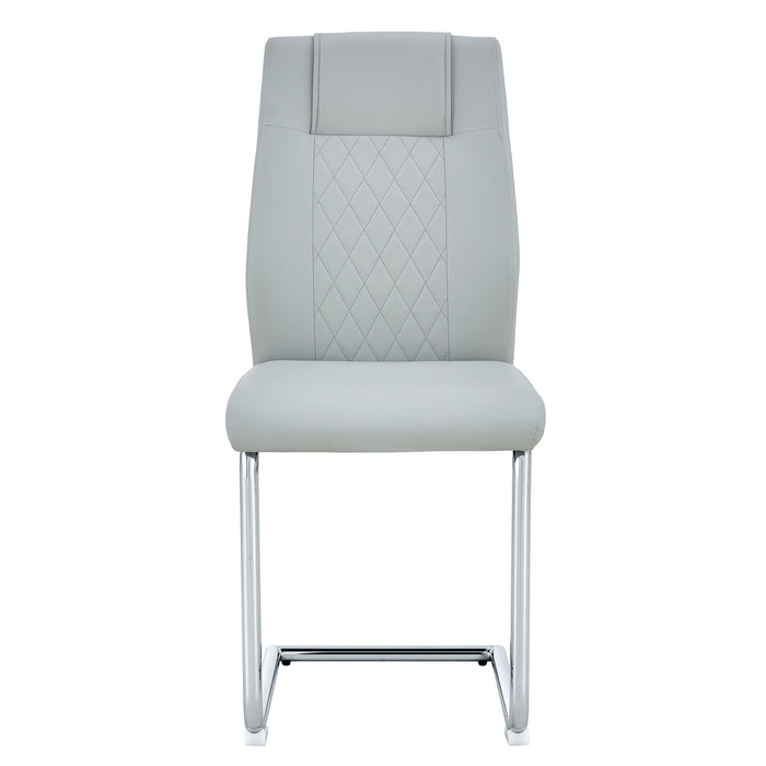 Modern Dining Chairs With Padded Seat, Metal Legs