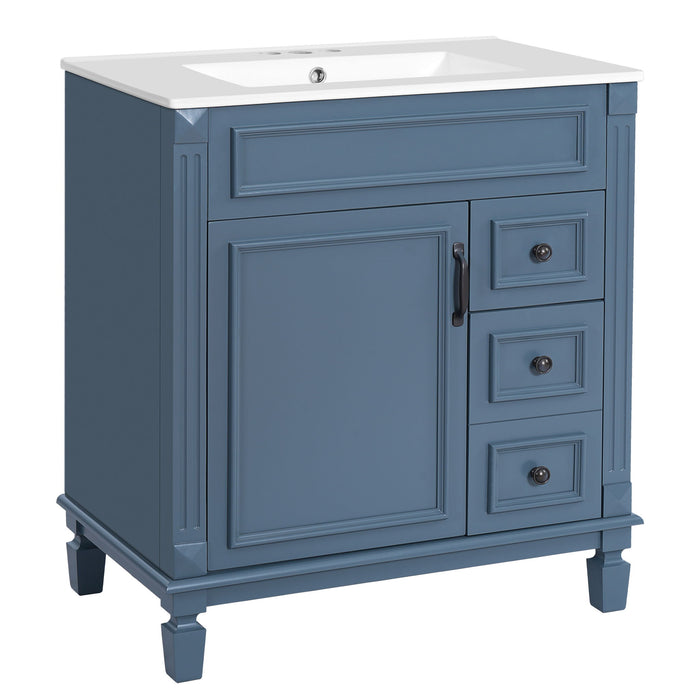 Bathroom Vanity With Sink, Cabinet With 2 Drawers And Adjustable Shelf