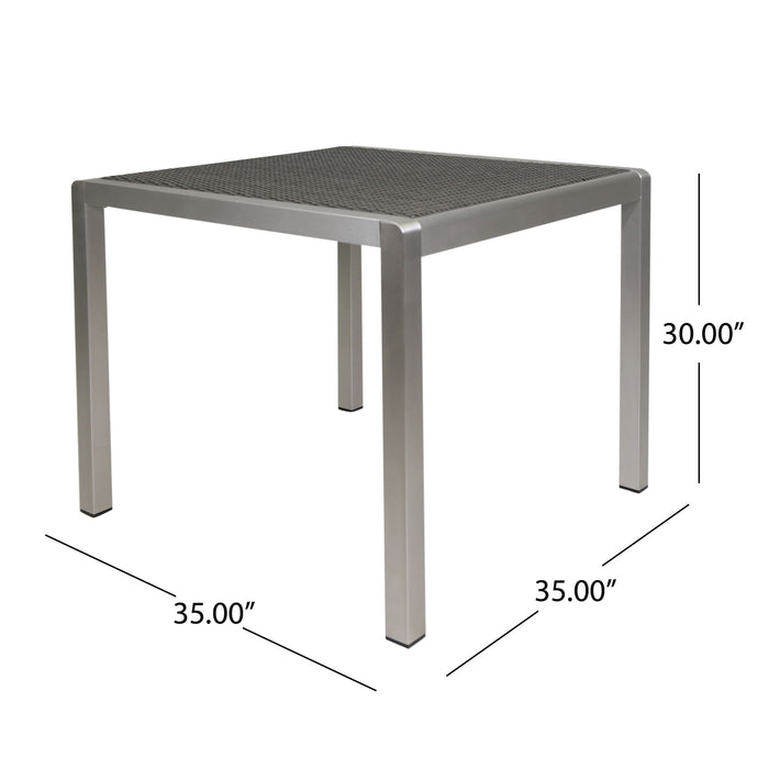 Outdoor Square Dining Table With Aluminum Frame