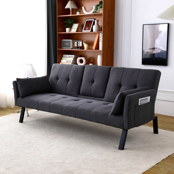 Sofa Bed With Foldable Design And Cup Holder