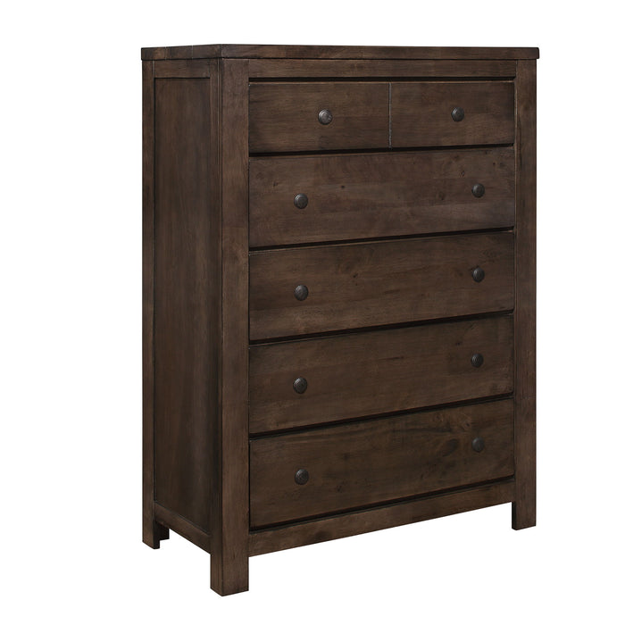 Ashton Hills - 6-Drawer Chest With Rustic Finish And Six Drawers - Ash Brown