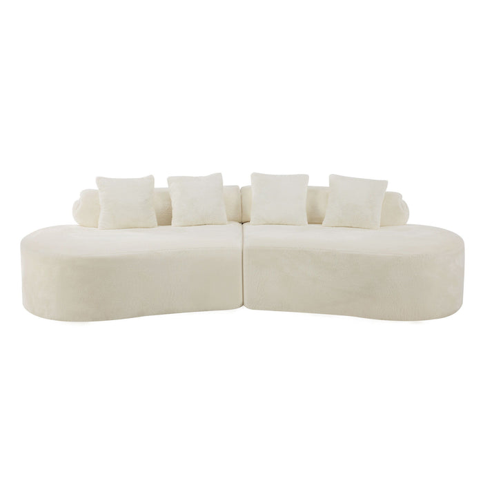 Modern Curved Sofa With Pillows