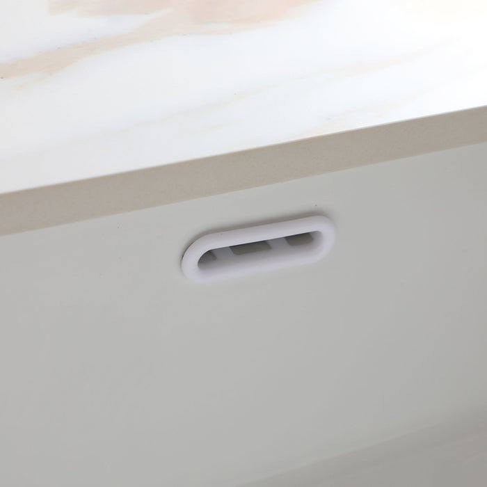 Elegant Vanity Top With Undermount Sink And Backsplash, Sintered Stone