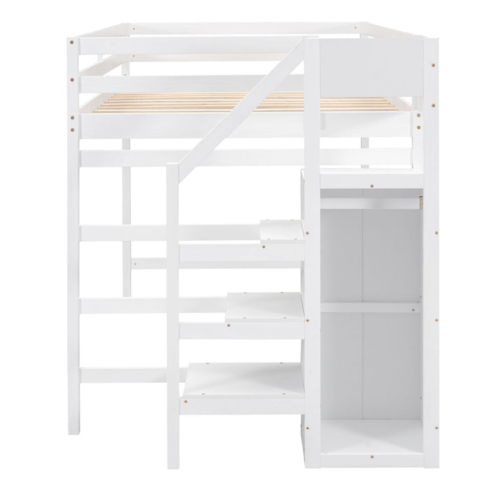 Loft Bed With Built In Storage Wardrobe And Staircase