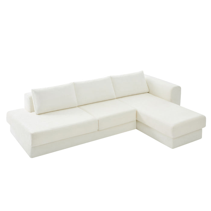 L-Shaped Modular Sofa With Double Layer Cushion