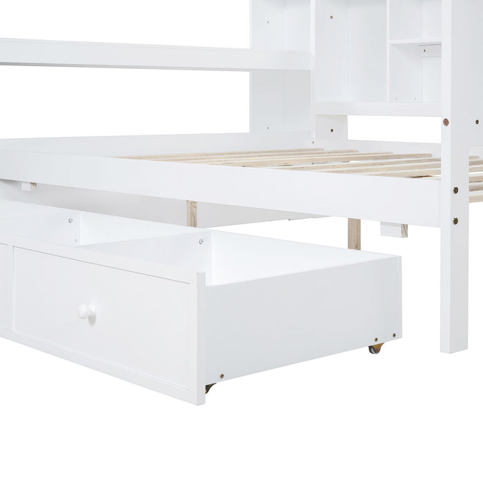 Daybed With 3 Drawers USB Ports And Desk