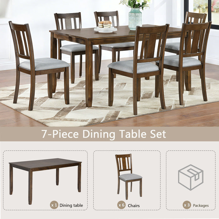 Kitchen Dining Set, Rectangular Dining Table With Upholstered Chairs