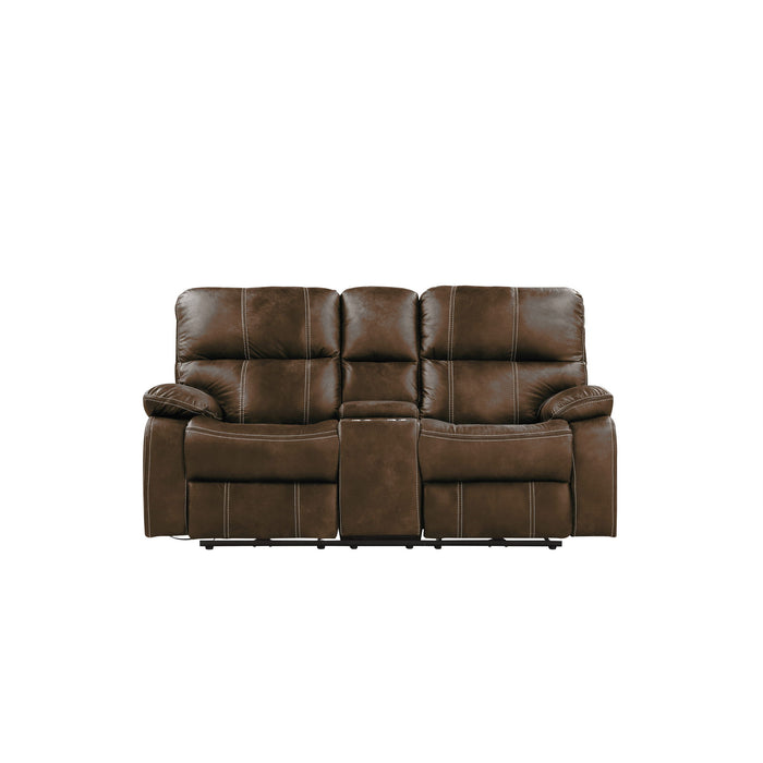 Power Reclining Loveseat - Brown - Fabric