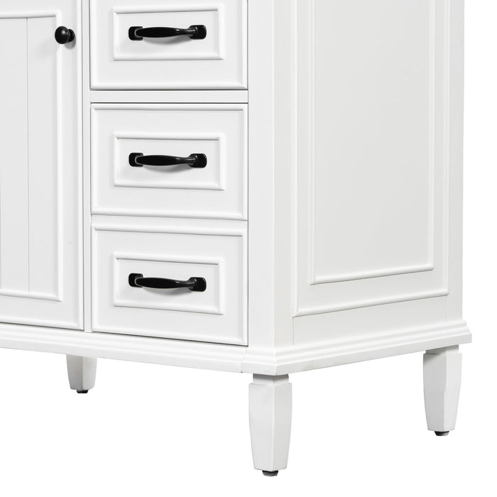 Bathroom Vanity With Sink Top, Flip Drawers, Adjustable Shelf