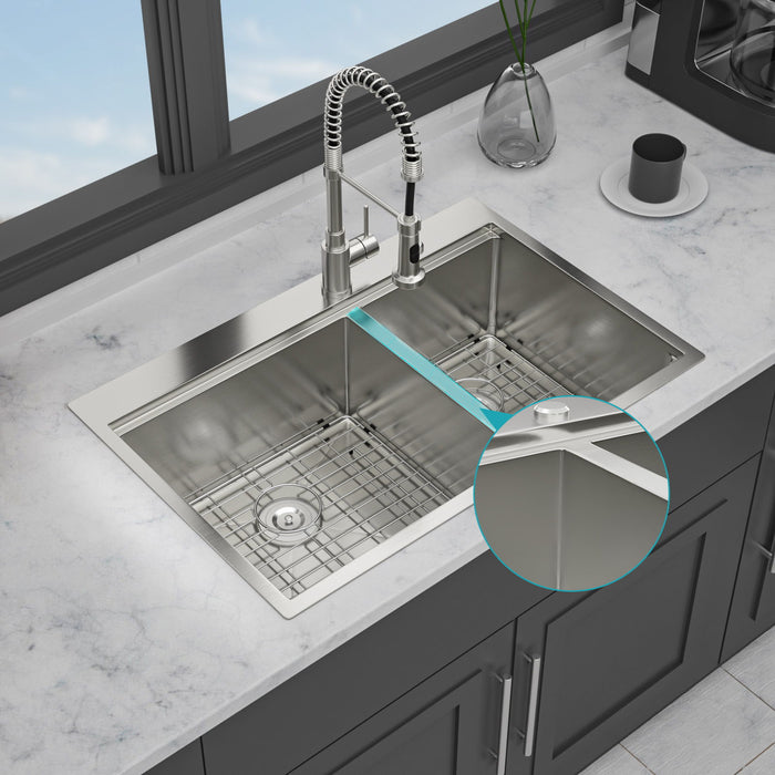 Topmount Drop In Kitchen Sink With Double Bowl Design