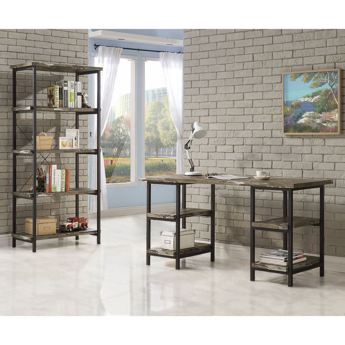 Salvaged - 4 Shelf Writing Desk With Hollow Board - Brown