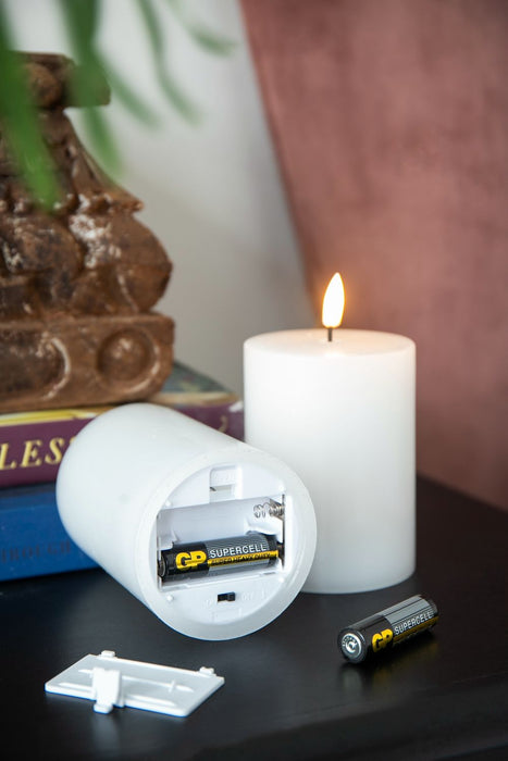 LED Candles With Wick And Remote Control Timer (Set of 2) - White