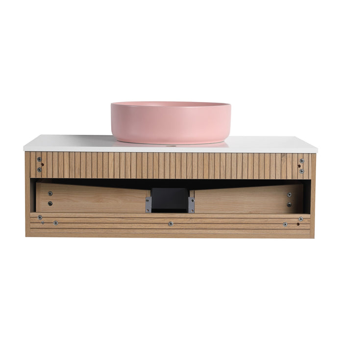 Wall Mounted Bathroom Vanity With Art Sink & 1 Soft Close Drawer