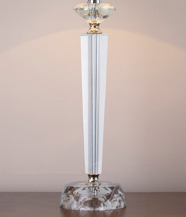 Diamond - Torch Contemporary Crystal Table Lamp (Set of 2) - Clear / Off White / Polished Nickel