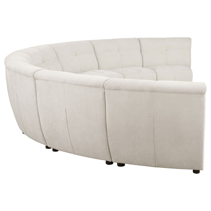 Sycamore - 8 Piece Upholstered Sectional Sofa With Curved Design - Ivory