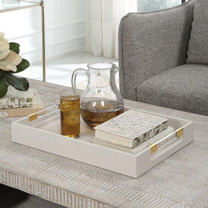Wessex - Shagreen Tray - White