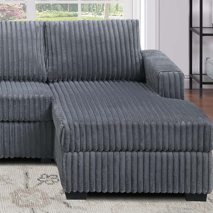 U-Shaped Sectional Set With Cushion Back Armless Chairs Right And Left Arm Chaise
