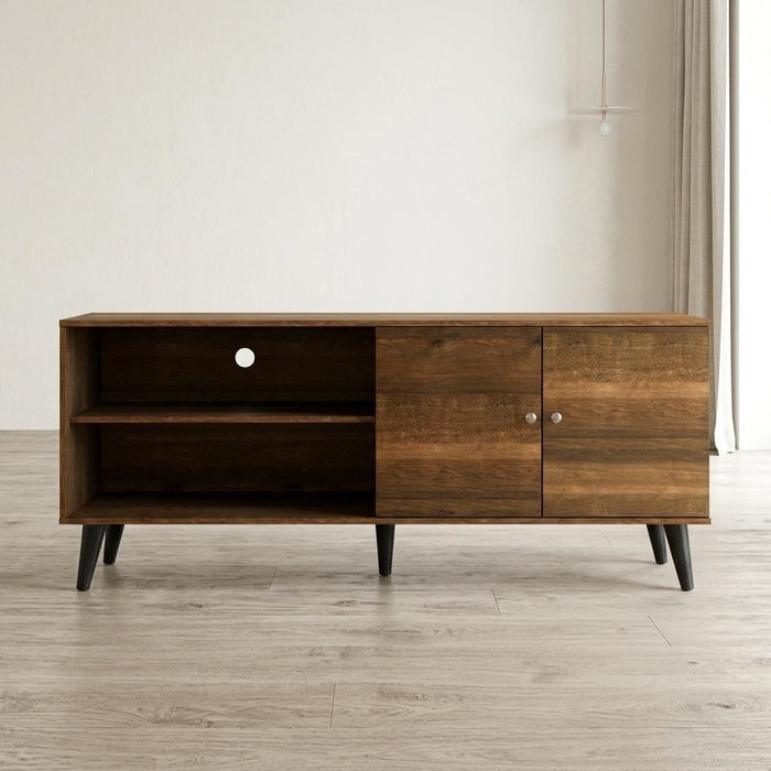 Amidon - TV Stand, With 2 Storage Shelves And 1 Cabinet