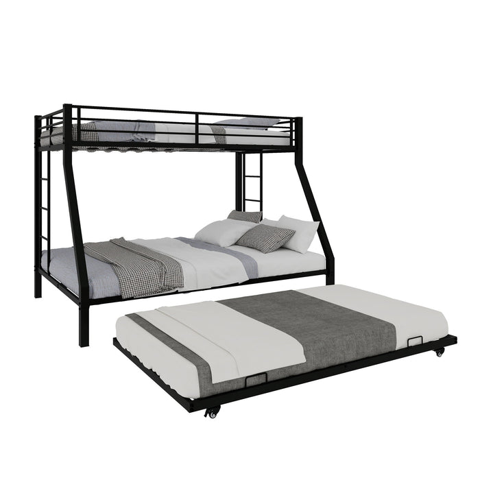 Bunk Bed For Kids, Convertible Frame With Ladders & Guardrail