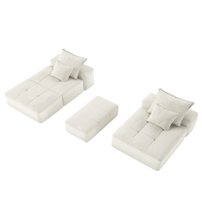 Modern Oversized Diy Combination Modular Sectional Sofa With Pillows