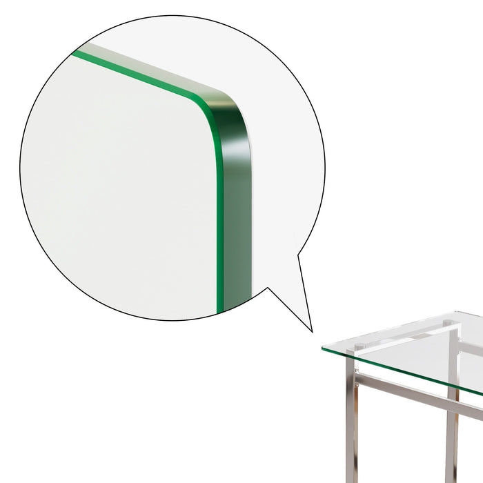 Modern Minimalist Rectangular Dining Table With Tempered Glass Top