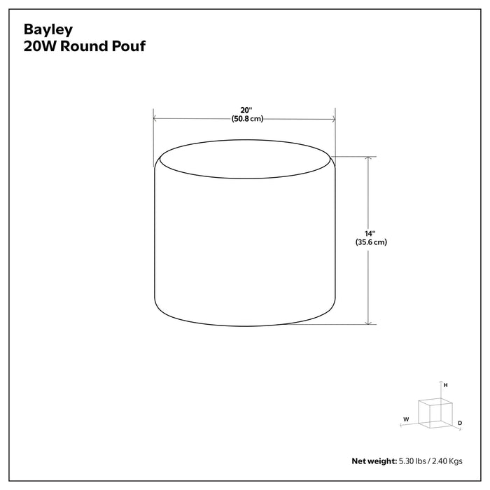 Bayley - Versatile Round Braided Pouf