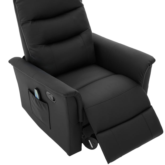 Manual Recliner Chair With 8 Point Massage And Swivel Function