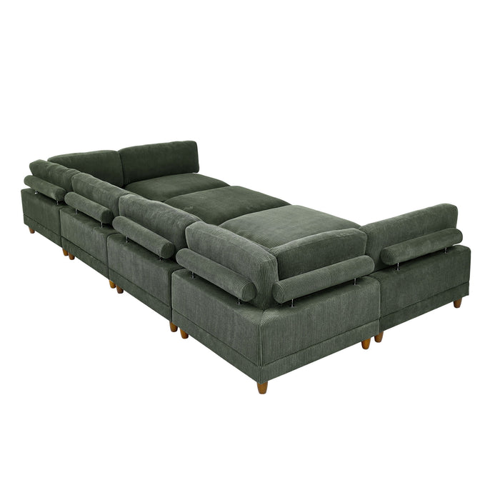 Modern Modular Sectional With Adjustable Back Support
