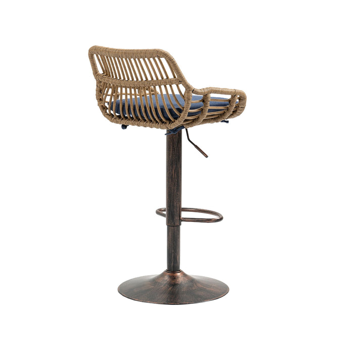 Modern Swivel Bar Stools Adjustable Counter Chairs With Footrest (Set of 2)