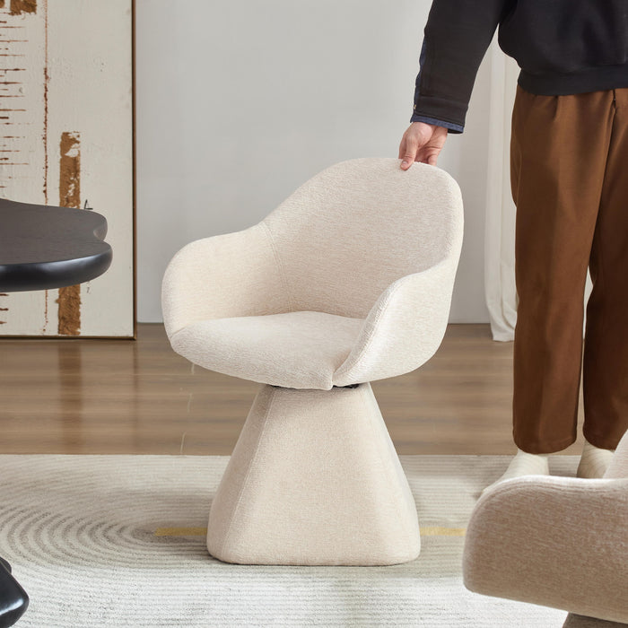 180° Rotating Accent Chair For Living Room - Beige