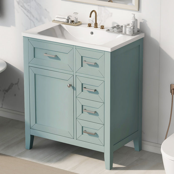 Modern Bathroom Vanity With Sink Combo, 3 Drawers, Undermount Drop-In Sink