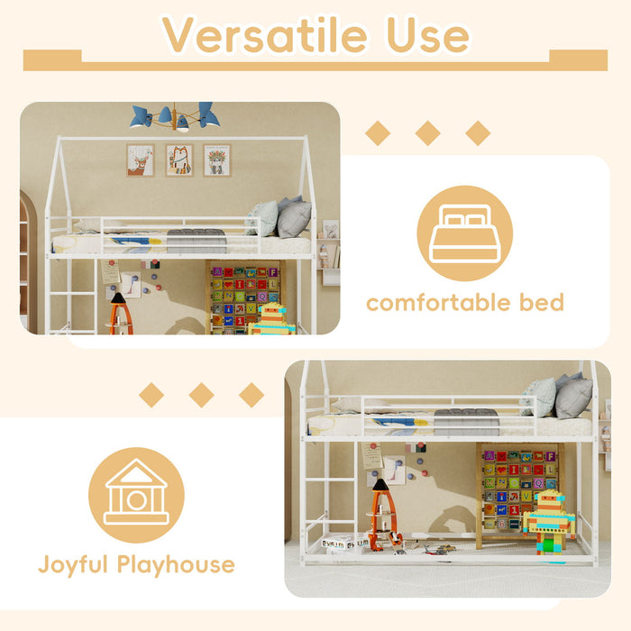 Bunk Bed With Safety Guardrails, No Box Spring Needed
