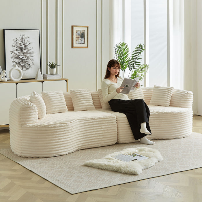 Sectional Sofa, Oversized 4 Seater With Deep Seat Design