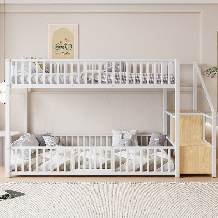Bunk Bed With Storage Ladder, Compact Design